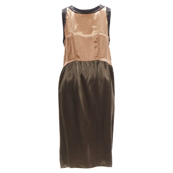 Marni Dresses & Skirts - Marni bronze satin colorblocked sleeveless dress